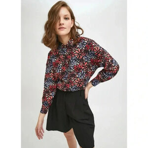 Compania Fantastica Anthropologie Hubble Daisy Button Down Shirt Size Small